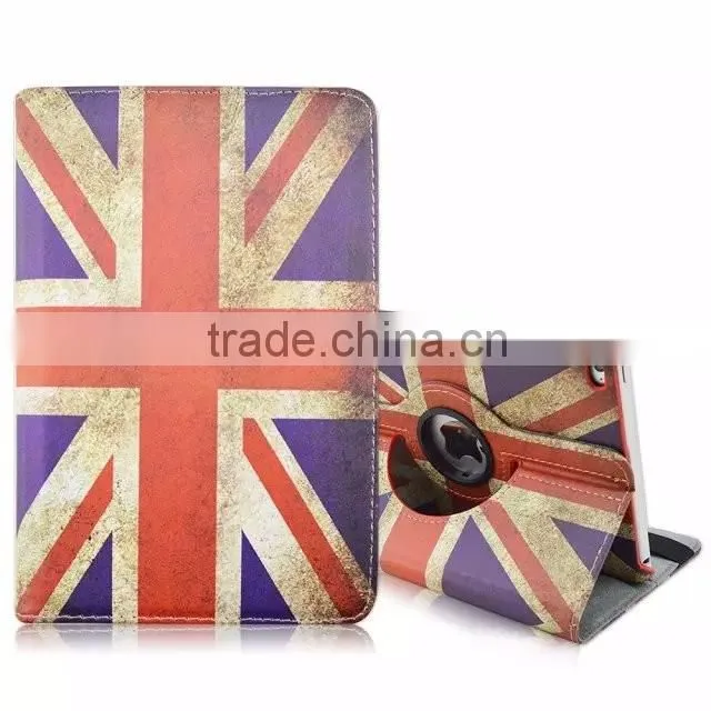 360 Degree Rotating UK USA National Flag Design Leather Cover For iPad Mini 4 Wallet Stand Leather With Card Slot Case TB-0323