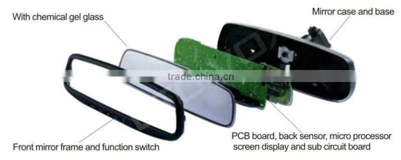 China manufactuerer of color TFT-LCD digital screen rear view system
