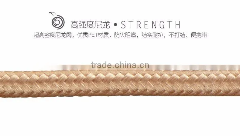 Golf 2.1A High Speed USB Data Cable For IOS 3M Nylon Braided Aluminum USB Cable For iPhone SE 6 6S iPad TB-0372