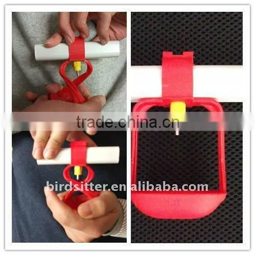 hot sale birdsitter automatic squre PVC pipe double nipple drinker with drip cup