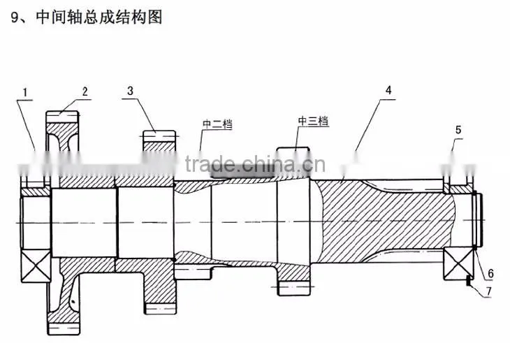 CAS5-40 ZBTH-3521400-10010 10135951 Good quality second Intermediate shaft four-speed gear