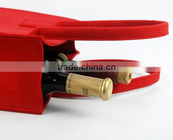 Fashion Cheap Red Felt Presentation Wine Bag