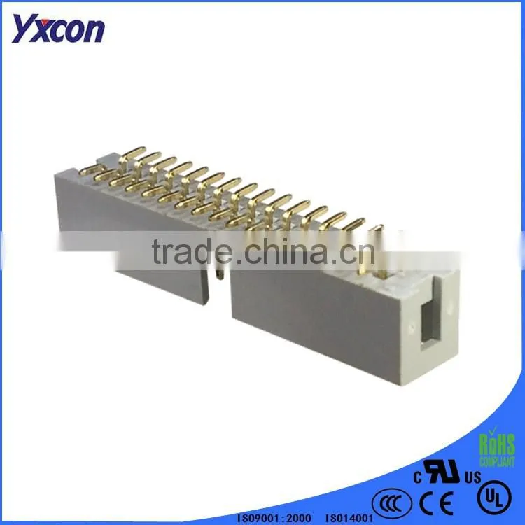 Dongguan ISO certificate 2.54mm pitch two rows 180 degree box header