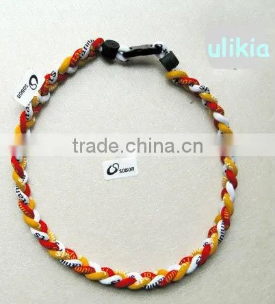 The latest design of Germanium&Titanium tri-braided necklace