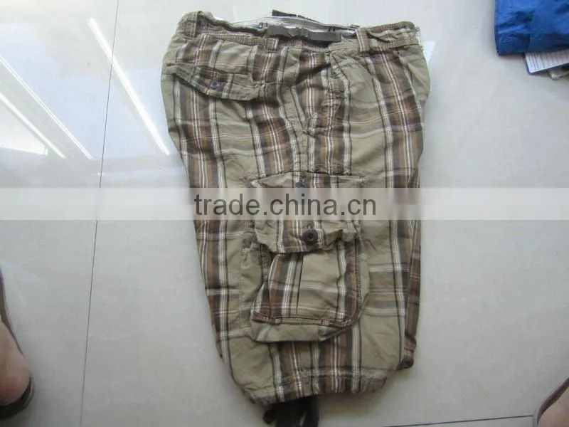 2012 mens fashion yarn dyed cargo shorts with many pockets