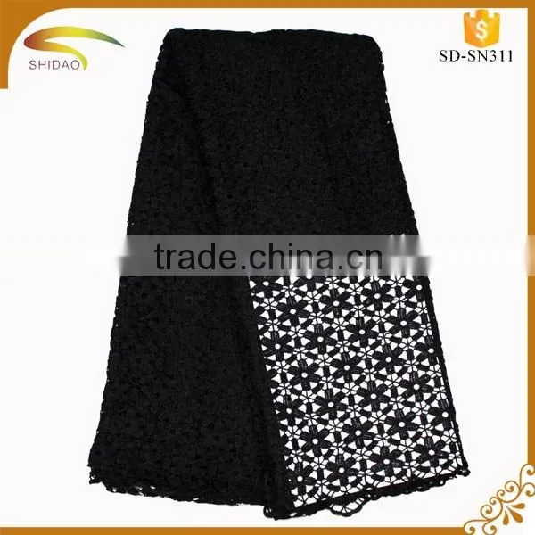2016 Wholesale Beautiful embroidered italian african lace fabric for party dress and cloth