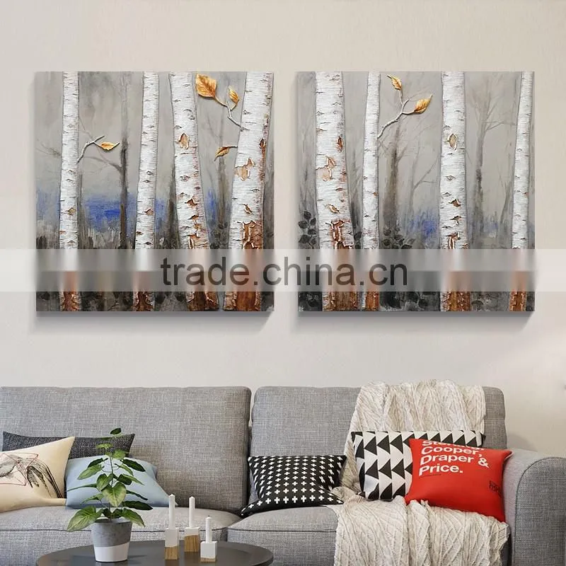 Hand Made Sculpture Relief Crafts Tree Oil Painting