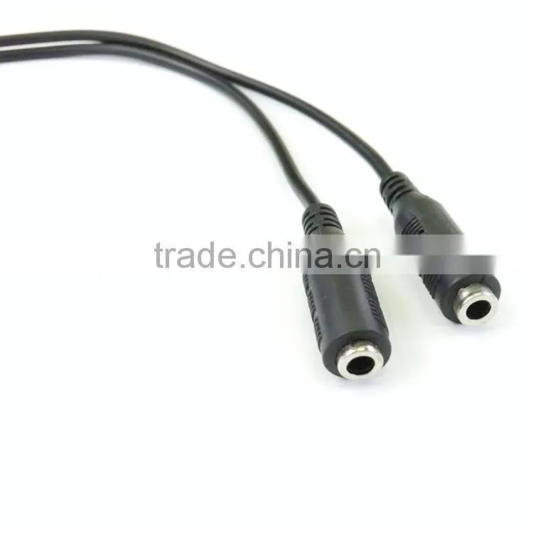 Factory price audio 1 male to 2 female RCA spliter for mobilephone/computer/game player
