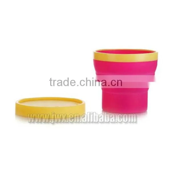 Collapsible silicone travel cup in beautiful candy color