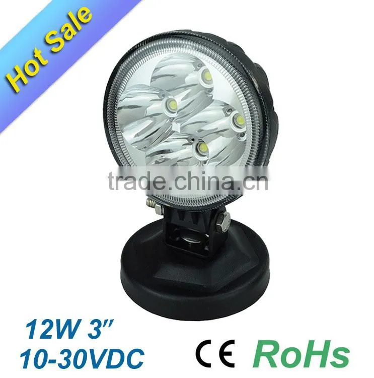 12W Round Mini LED Work Light Car Headlight LED Work Lamp
