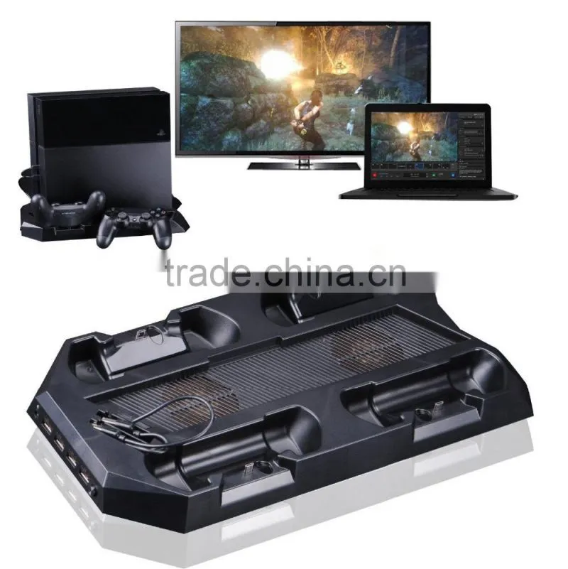 SmaAcc Dual Controller Charging Dock Console Cooling Fan Stand for Playstation 4 PS4