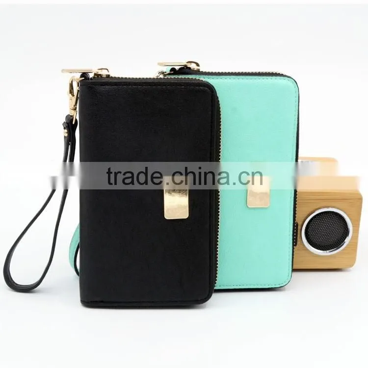 Wholesale PU leather women wallet female clutch wallet for phone 6