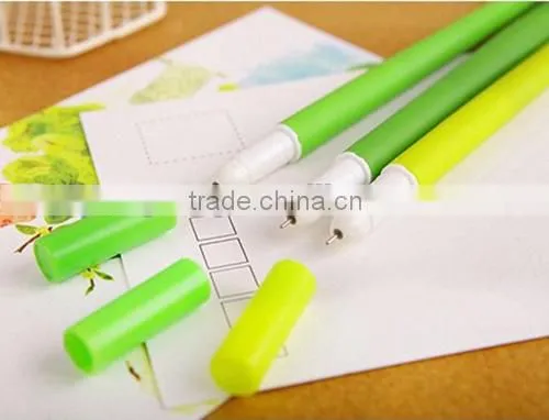 soft Silicone green grass leaf figure ball point pen