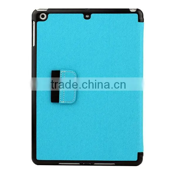 Oblique fabric stand leather case for iPad 5