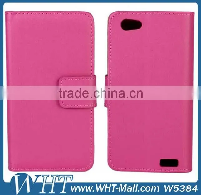 High Quality Smooth Skin Wallet Flip Case for HTC One V Leather Case Wholesale Price