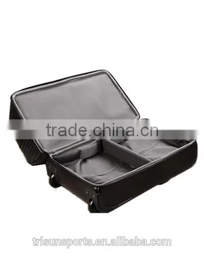 Design leather laptop travel trolley luggage bags, foldable traveling bag