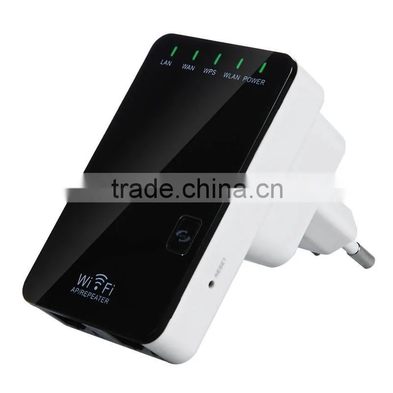 Wireless-N Router AP Repeater Booster WIFI Amplifier LAN Client Bridge IEEE 802.11 b/g/n 300Mbps EU Plug Adapter