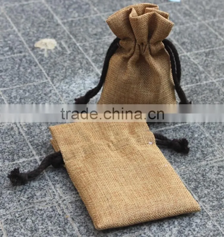 Functional cotton linen drawstring bag with low price
