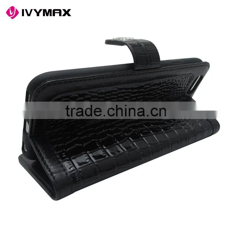 High Quality Luxury Crocodile Bling PU Leather Wallet Flip Pouch Cover Case Alligator Sparkle Wallet Case for Iphone 6