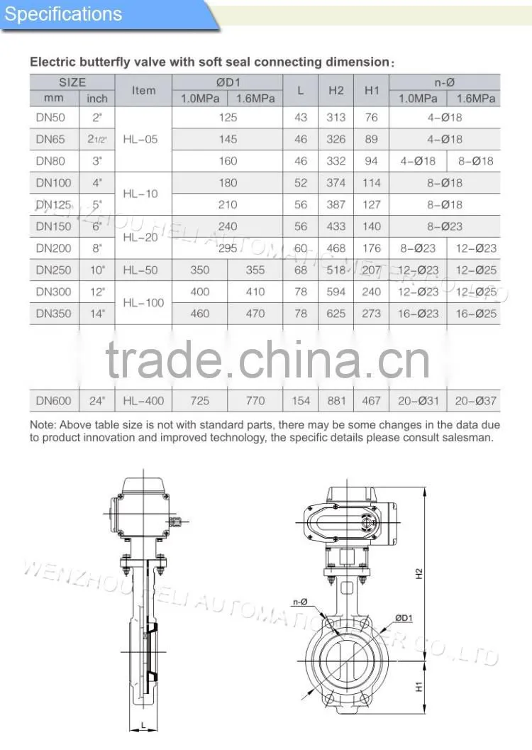 Wafer Electric Butterfly Valve EPDM