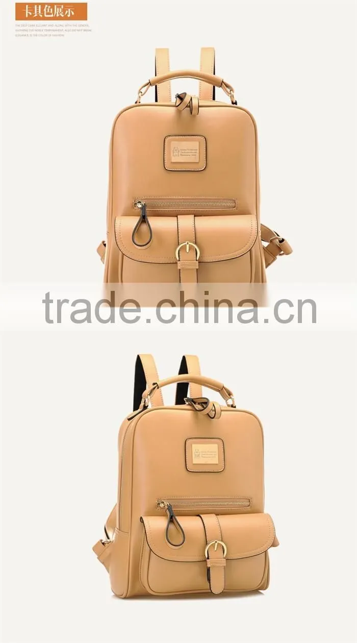 2016 Thread Girls High School bag for PU Leather Travel Backpack bag