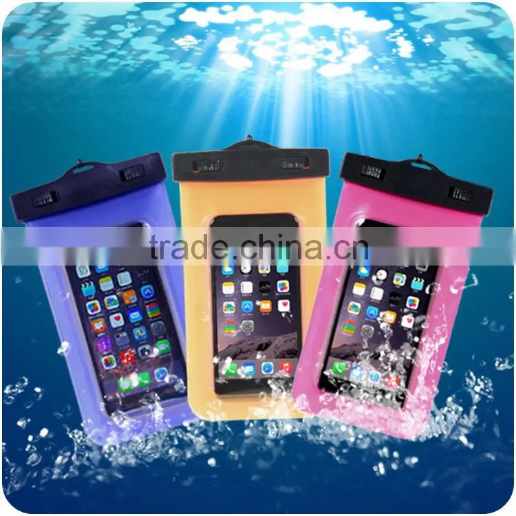 PVC swimming cell phone waterproof bag for iphone 6