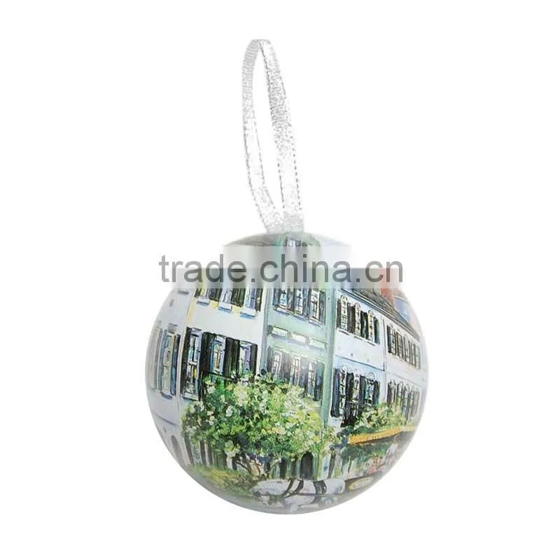 christmas decorations ball shape tin cans small christmas tin can