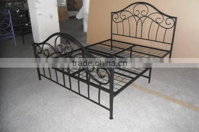 Modern Double black Platform Iron Bed Frame queen