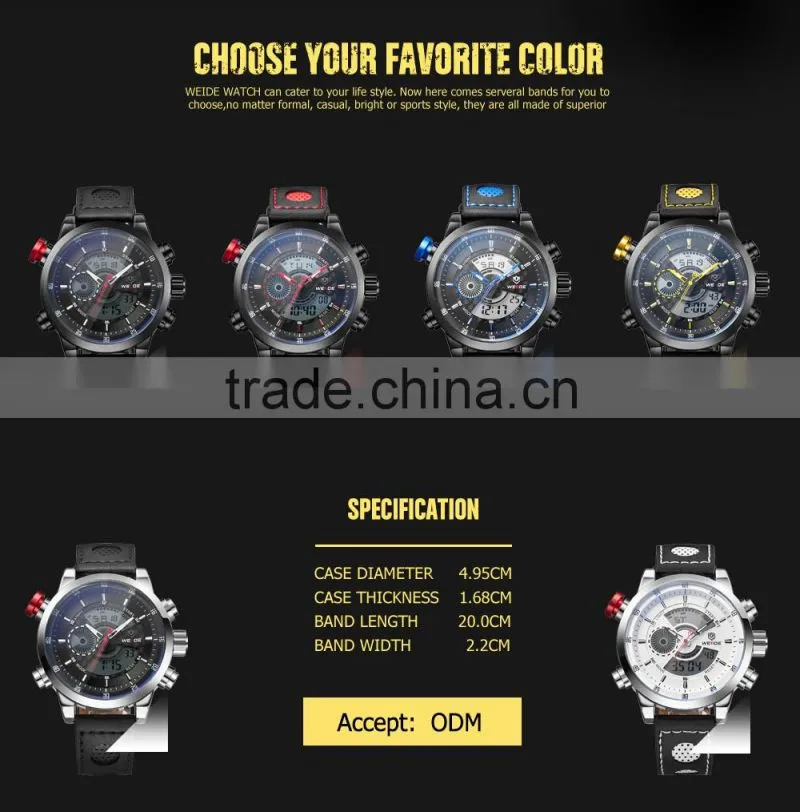 WEIDE WH3401 hot sell men watches alibaba china genuine leather watch