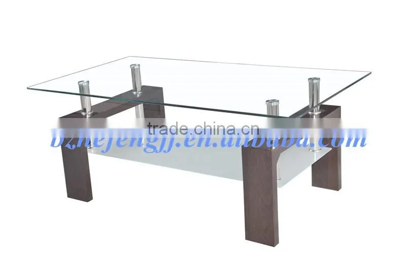 wholesale modern glass coffee table with mdf legs
