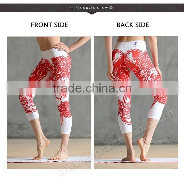 European hot sell Quick Dry Breathable fashion printing girls yoga pants