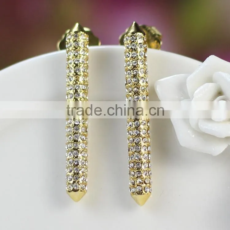 Kingman fashion gold earring models with shiny crystal