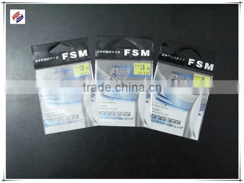 printed bopp bags for fish hooks packaging with paper card inserted