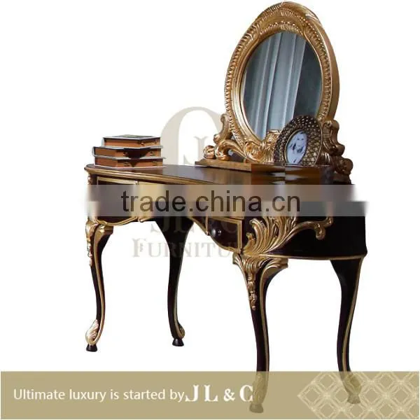 AB03-34 Neoclassic Oval Mirror Dresser Mirror Delicate Sculpture for Luxury Bedroom Sets-JLC Luxury Home Furniture