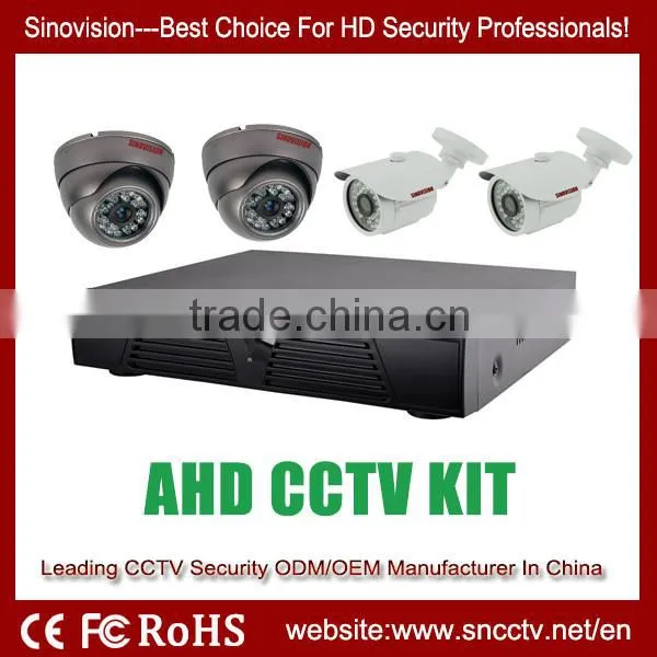 2015 new cheap h.264 4ch dvr combo standalone cctv camera kit