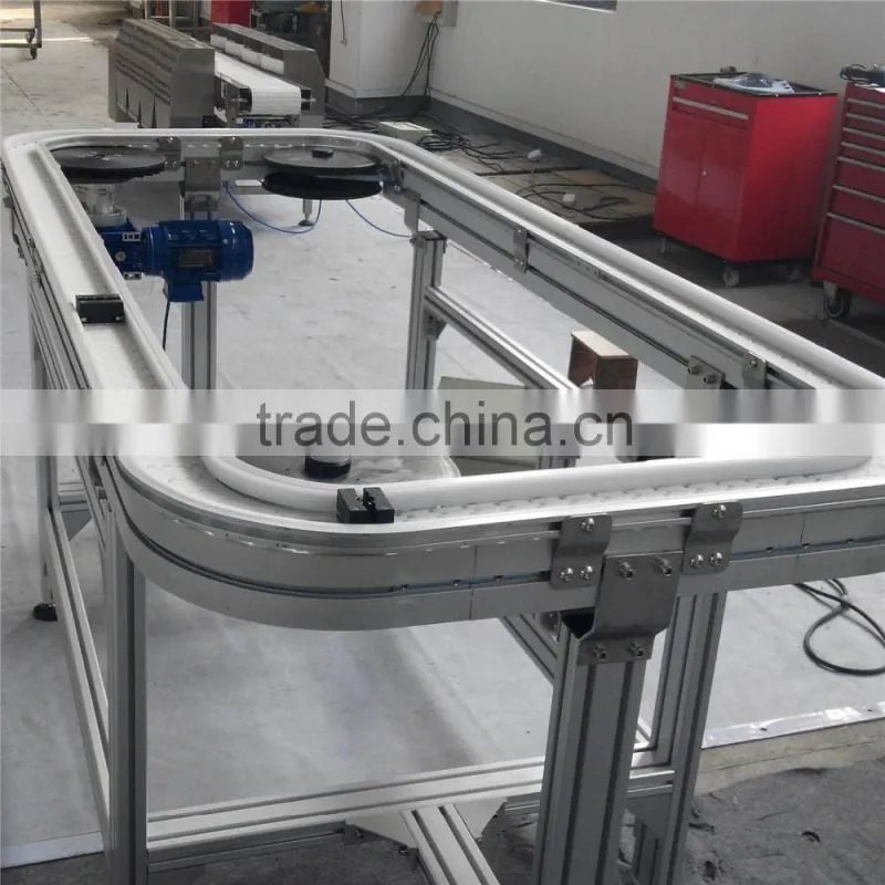 aluminum frame 360 turing sideflexing flexible conveyor