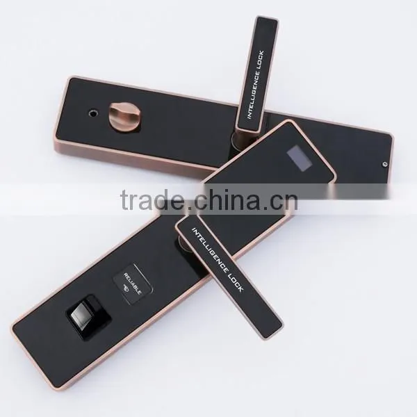 Red bronze fingerprint touch pad keyless lock