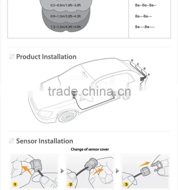 Steelmate PTS410M5 car parking sensor system, rear parking sensor, parking assist system