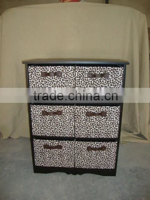 nice Wooden cabinet with willow baskets,home furniture,rattan drawers