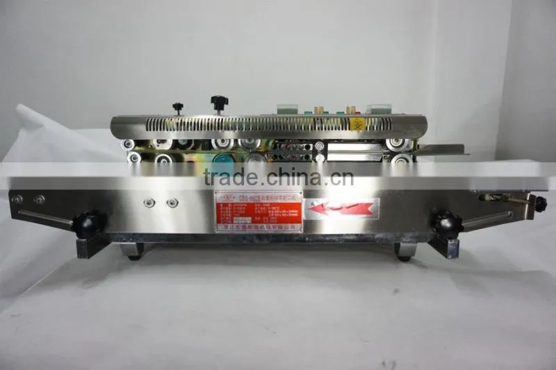 Continuous small plastic bag sealing machine with ink printing