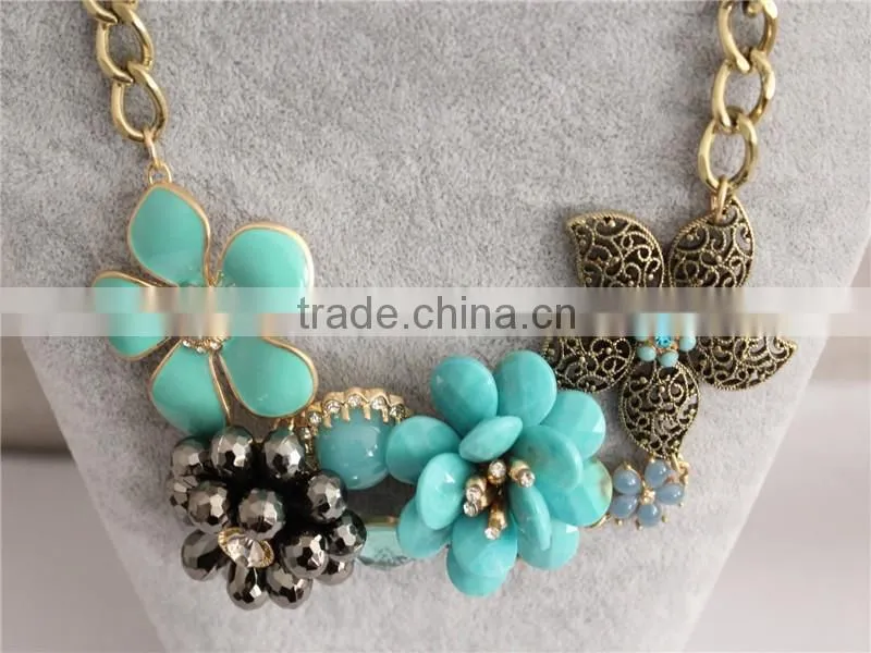 Crystal jewelry necklace, flower choker necklace, Fashion Necklace Gold Necklace