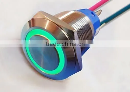 2014 New hot sale 19mm metal Push button switch with LED manufacture China
