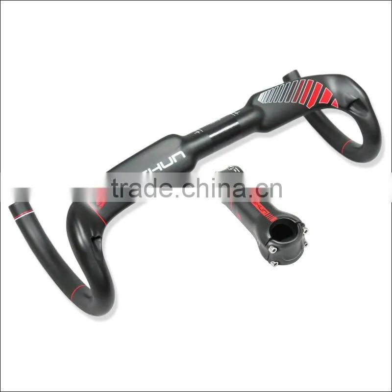 2016 xinshun mountain bikes carbon handlebar mtb road bike accessories bicycle parts grips with stem BH2120