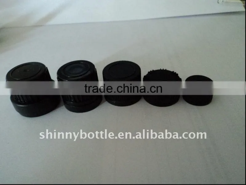 black plastic lids