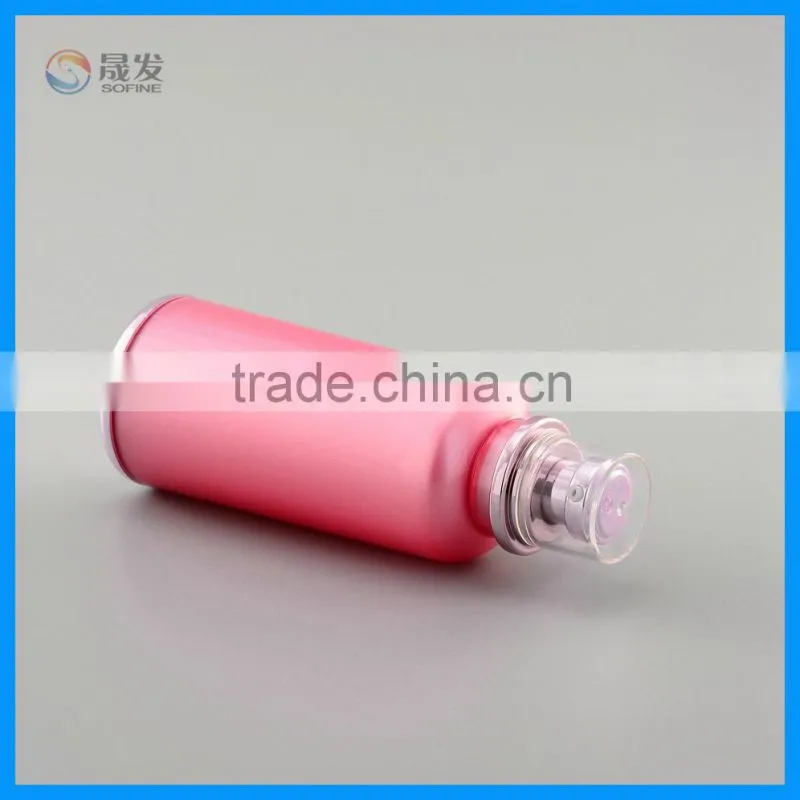 Round cosmetic acrylic lotion pump bottle