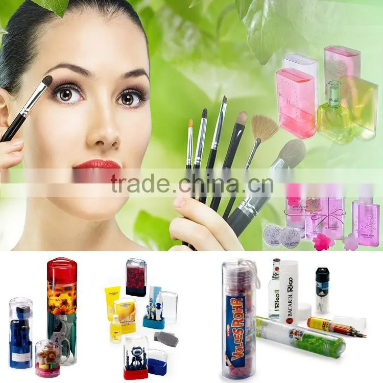 Grid adjustable personal care cosmetic fitting display custom logo printed storage design pp pp pvc transparent hinged gift box