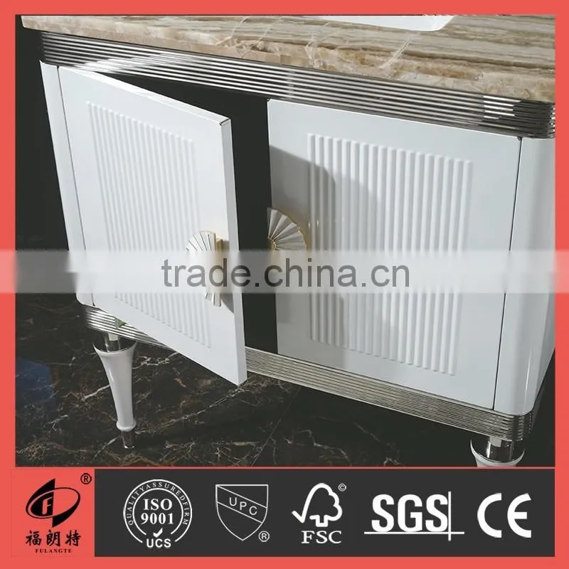 304 Luxurious Stainless steel bathroom cabinet with side cabinet T-6628