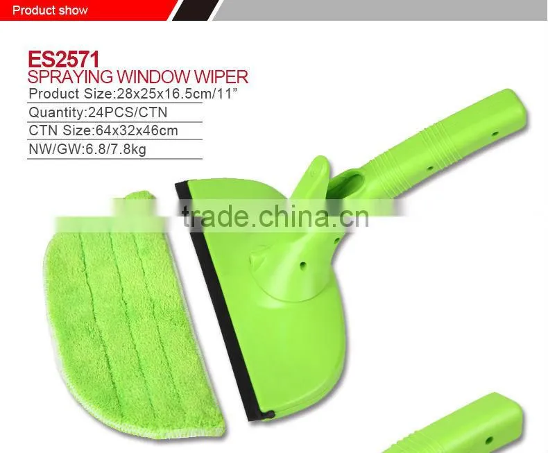 China BSCI short handle spray window felt squeegee, spray window cleaner