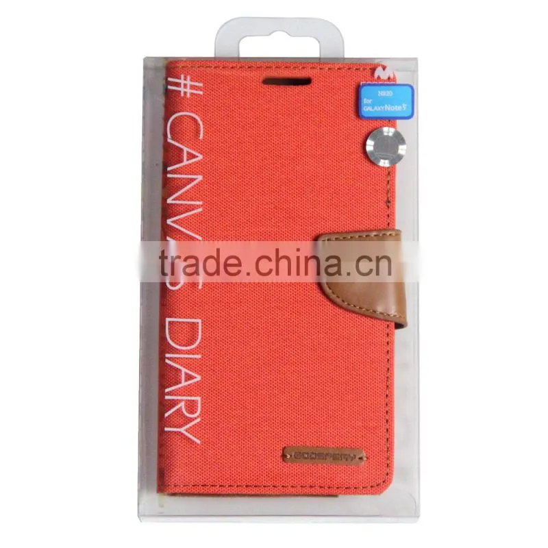 Mercury Goospery Canvas Jeans Diary wallet Mobile Phone Flip Leather PU cover case for Samsung Galaxy Note 5 N920