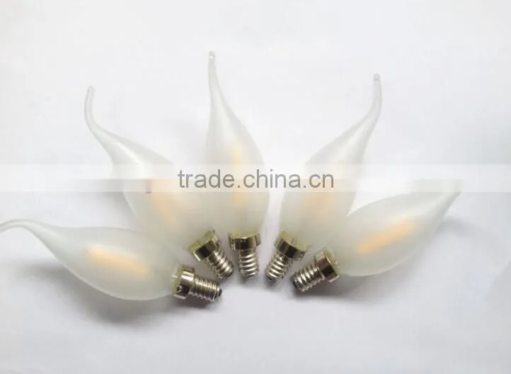 CE Rosh appoved dimmable energy saving E14 classic style LED filament C35 flame candle lamp E14